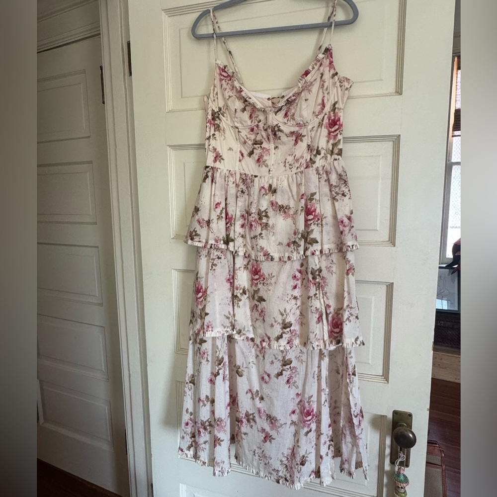 V. Chapman Anthropologie “The Margherita Dress in English Rose", Size 12